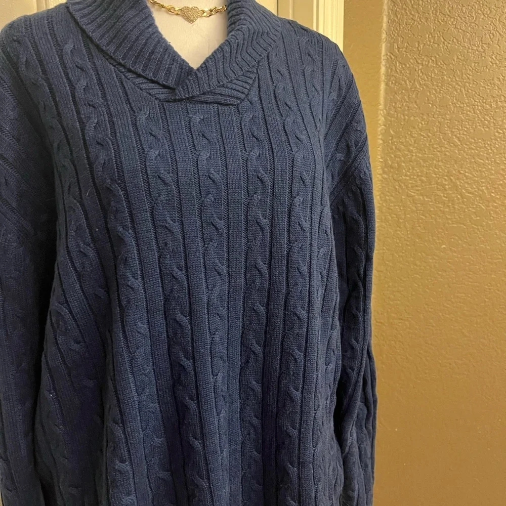 Cozy Blue Cable Knit Sweater